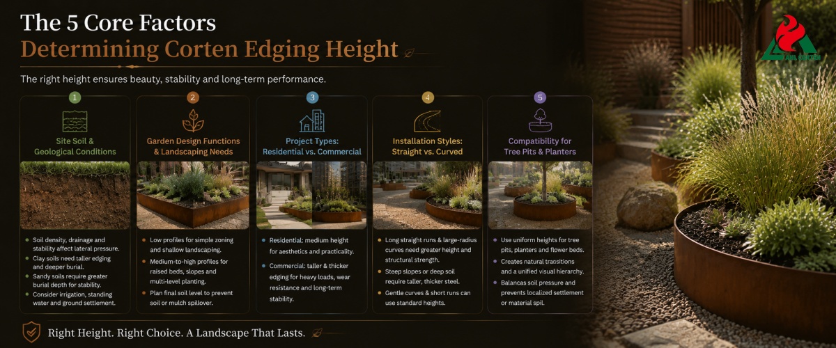 The 5 Core Factors Determining Corten Edging Height